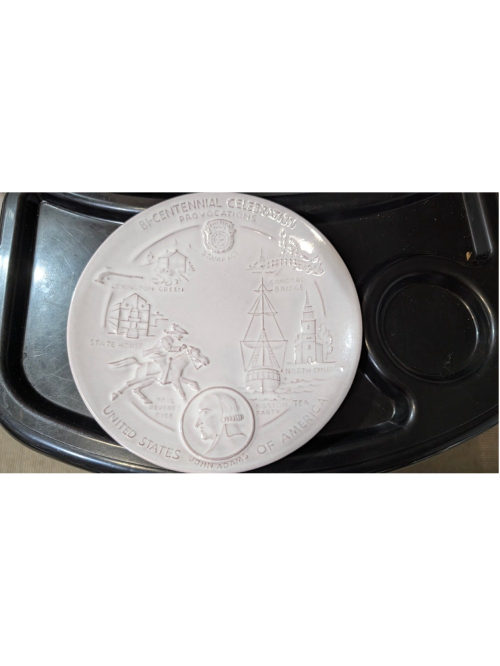 Frankoma Bicentennial Celebration Commemorative Plate White Brown